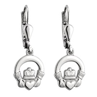 Image for Irish Sterling Silver Claddagh Drop Earrings