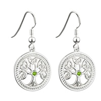 Image for Sterling Silver Tree of Life Drop Earrings