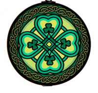 Image for Stained Glass Irish Four Shamrock Ornament