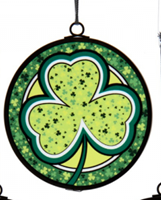 Image for Stained Glass Irish Shamrock Ornament