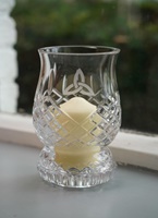 Image for Galway Crystal Trinity Knot Pillar Hurricane Lamp