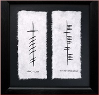 Image for Ogham Love & Happiness Double Small Framed