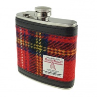 Image for Glen Appin 6oz Harris Tweed Hip Flask, Royal Stewart Tartan