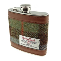 Image for Glen Appin 6oz Harris Tweed Hip Flask, MacLeod Tartan