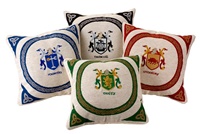 Embroidered Coat of Arms Pillow Cover