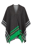 Image for Jimmy Hourihan Shawl, Charcoal/Kelly Green