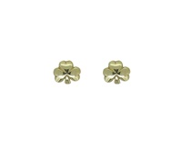 14KT Yellow Gold Tiny Shamrock Stud Earrings