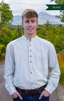 Image for Emerald Isle Weaving Traditional Irish Grandfather Shirt, White with Black Pinstripes