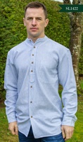 Image for Emerald Isle Weaving Traditional Irish Grandfather Shirt, White with Blue Stripes