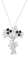 Image for Connemara Marble Sterling Silver Shamrock Bouquet Pendant