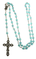 Image for Light Blue Rosary Beads Boxed