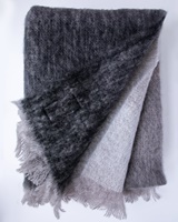 Image for Avoca Handweavers Charcoal Ombre Mohair Throw 56x40