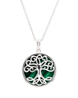 Image for Sterling Silver Tree of Life with Malachite Pendant