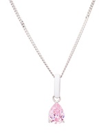 Image for Sterling Silver Pink CZ with White Enamel Necklace