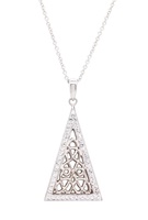 Image for Sterling Silver White Crystals Celtic Knot Triangle Necklace