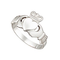 Image for 14K White Gold Claddagh Ring Made In Ireland
