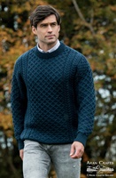 Image for Aran Crafts Kildare Merino Wool Unisex Sweater, Sherwood