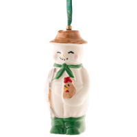 Belleek Classic Farmer Snowman Ornament