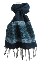 Image for Calzeat Celtic Border Jacquard Scarf, Atlantic