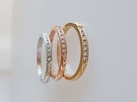 14K Rose Gold Trinity Shoulder Diamond Set Band