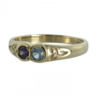 Image for 14K Gold 2 Stone Family Colors Ring