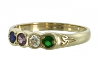 Image for 14K Gold 4 Stone Family Colors Ring