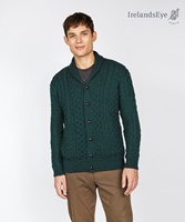 Image for Woodford Aran Irish Cardigan Sweater, Evergreen