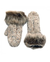 Image for Patrick Francis Fur Speckled Wool Mittens, Oatmeal