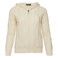 Image for Ash Aran Zipped Hooded Sweater by Irelands Eye, Natural