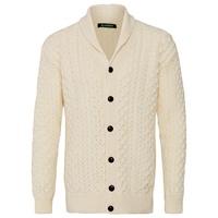 Woodford Aran Irish Cardigan Sweater, Natural