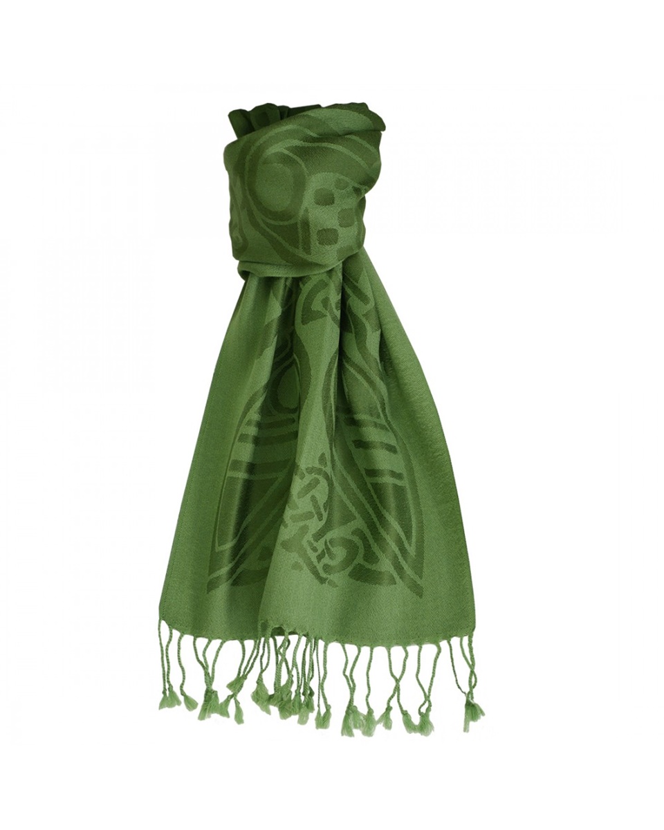 Patrick Francis Celtic Pashmina Scarf, Forest Green - Irish