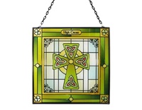 Image for Celtic Reflections Celtic Cross of Light 16 cm Square Glass Panel