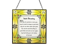 Celtic Reflections Irish Blessing 16 cm Square Stained Glass Panel