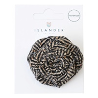 Image for Islander Brooch with HARRIS TWEED - Black and White Herringbone