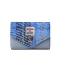 Image for Islander Small Clasp Purse with HARRIS TWEED - Blue Tartan