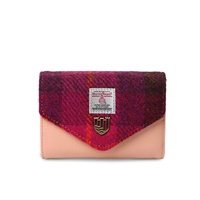 Islander Small Clasp Purse with HARRIS TWEED - Fuchsia Tartan