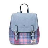 Image for Islander Mini Jura Backpack with HARRIS TWEED - Pink and Blue Tartan