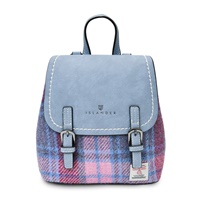 Image for Islander Mini Jura Backpack with HARRIS TWEED - Pink and Blue Tartan