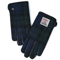 Image for Islander Mens Gloves with HARRIS TWEED - Black Watch Tartan