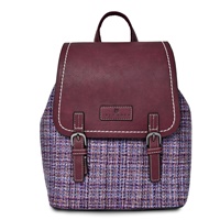 Image for Islander Jura Backpack with HARRIS TWEED - Violet Mint Dogtooth