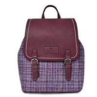 Islander Jura Backpack with HARRIS TWEED - Violet Mint Dogtooth