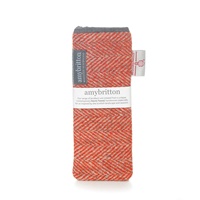 Landscape Harris Tweed Slim Glasses Case, Orange