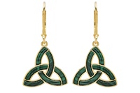 14kt Gold Vermeil Malachite Trinity Drop Earrings