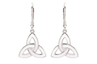 Image for Sterling Silver White Enamel Trinity Drop Earrings