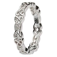Image for Ladies Silver Celtic Knot Stone Set Ring