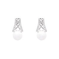Image for Sterling Silver Trinity Knot Pearl Earrings