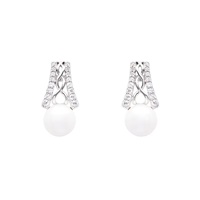 Image for Sterling Silver Trinity Knot Pearl Earrings