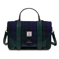 Image for Islander Large Satchel Bag with HARRIS TWEED - Black Watch Tartan