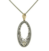 Image for Keith Jack Sterling Silver and 10K CZ Woven Oval Gateway Pendant