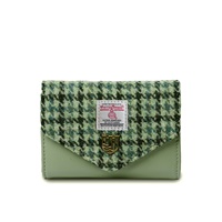 Image for Islander Small Clasp Purse with HARRIS TWEED - Green Dogtooth